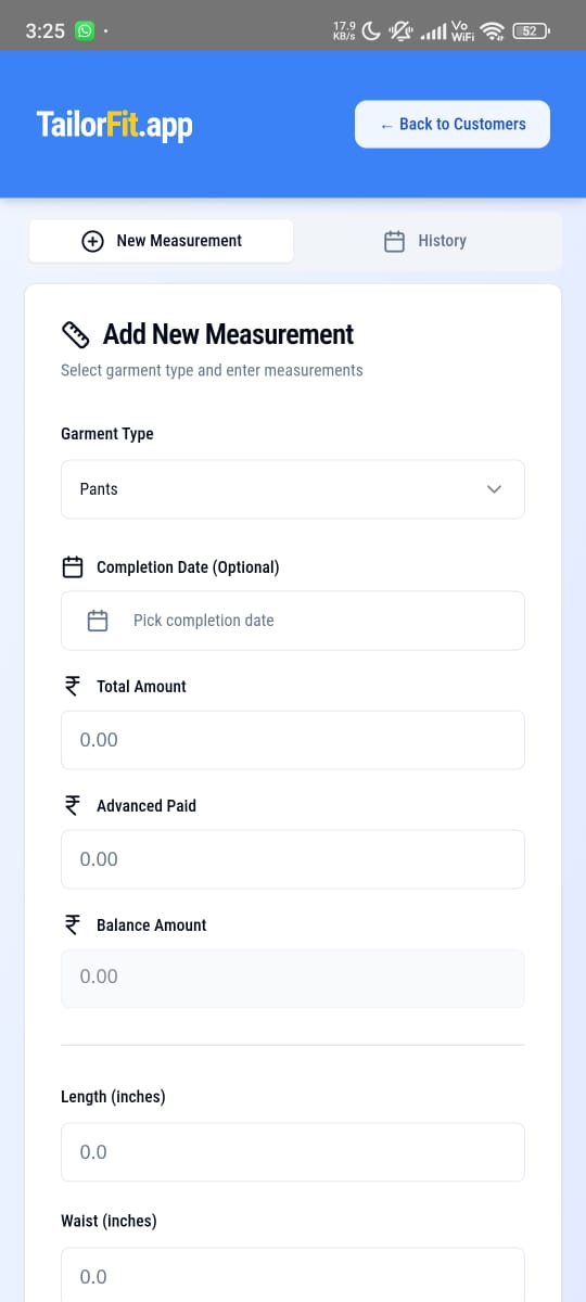 Client Details Screenshot