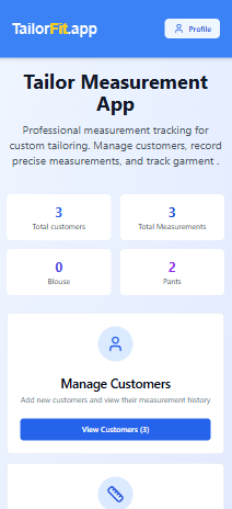 TailorFit Dashboard